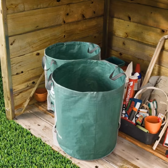 Plastic Durable 272L Folding Grow Bag PP Waterproof Landscape Garden Waste Bag with Handle Sacks