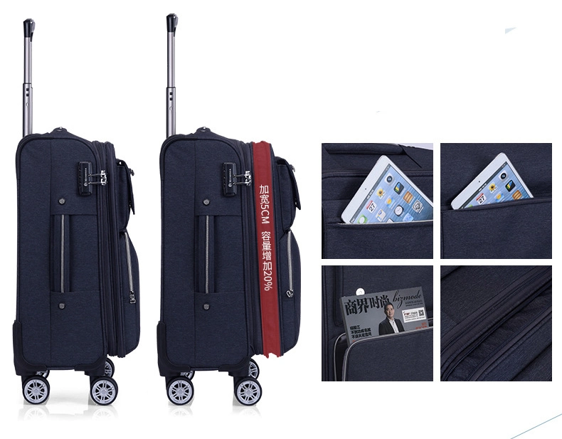 Waterproof Nylon Trolley Wheeled Business Travel Leisure Suitcase Luggage Bag Case (CY3663)