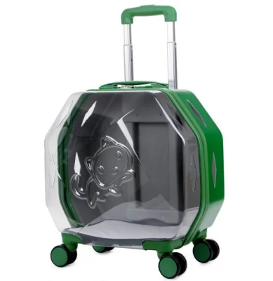 Bolsa para gatos portátil trolley maleta para animais de estimação transparente para animais de estimação respirável bolsa para gatos fora bagagem espaço cápsula trolley case